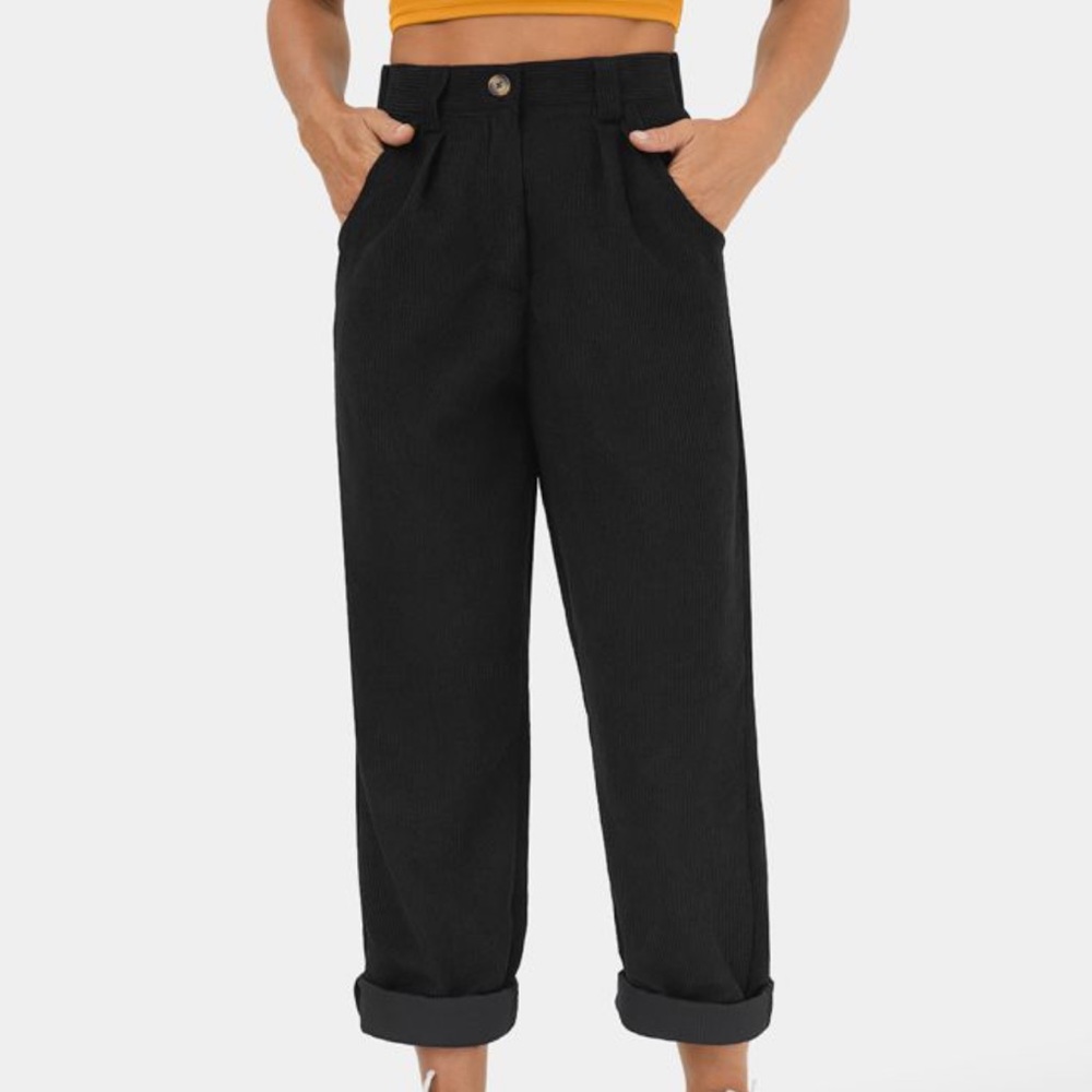 Halara high rise corduroy straight leg pants